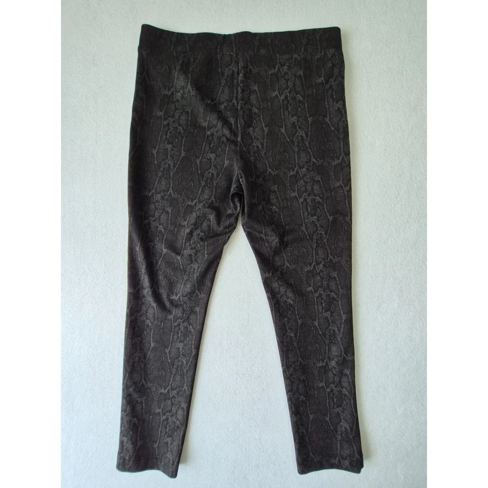 Calvin Klein Women's Snake Print Leggings Size L Black Gray Pull On Stretch